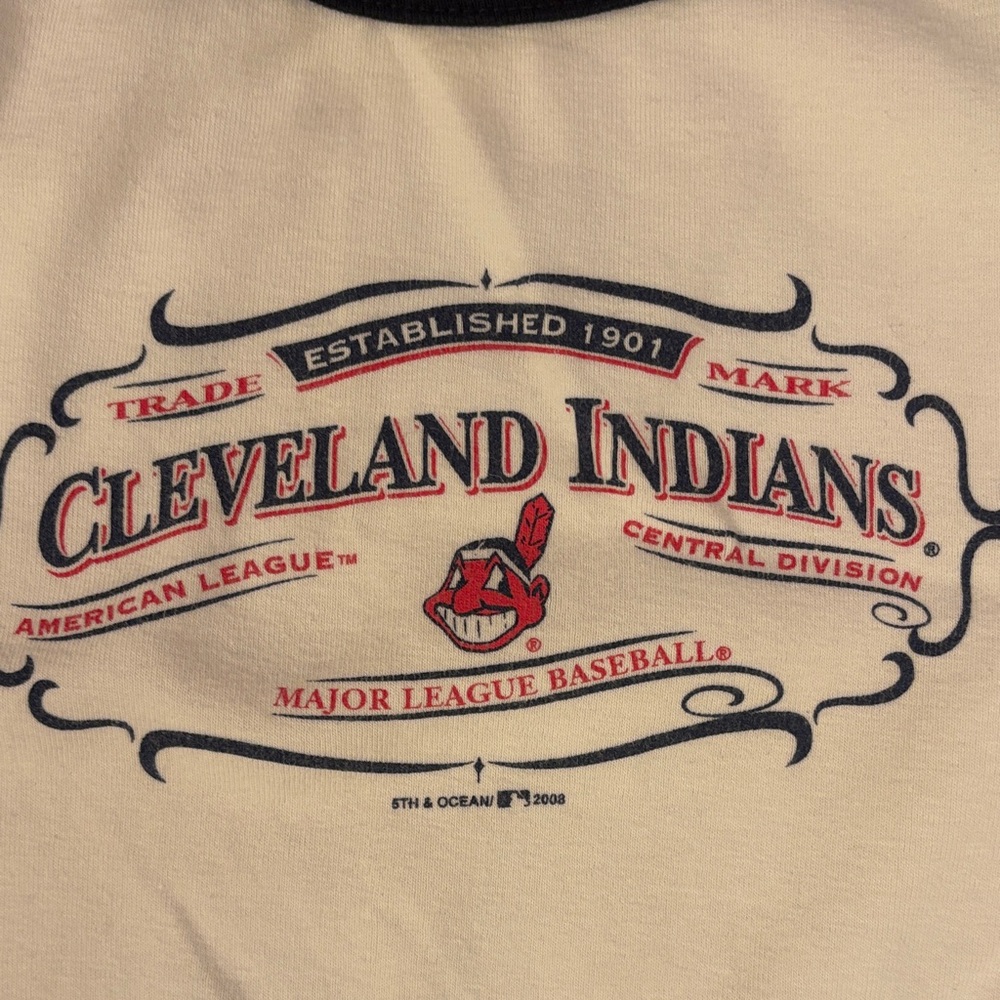 VINTAGE Cleveland Indians Raglan Tee - Picture 3 of 5